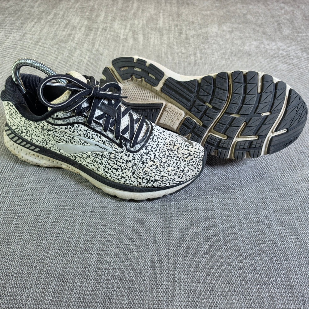 Brooks Adrenaline GTS 20 Running Shoes‎ Womens 8.5 Black White Static Pattern